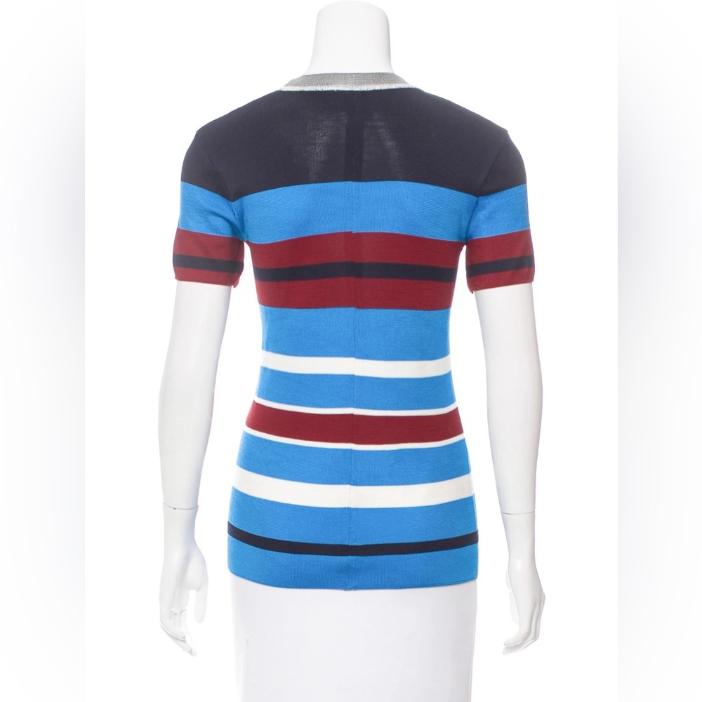 Sandro Stripe Print Short Sleeve Top ASO Maisie Williams and Evanna Lynch - Picture 6 of 16